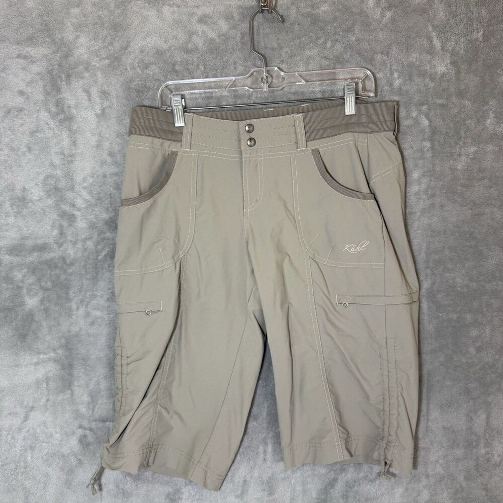 Kuhl Durango Knicker Capri Shorts Cargo 10 Beige Hiking Fishing Outdoor Cinch